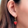 🍓 Aretes Arracadas Fresas — Acero Inoxidable