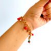 🍓 Brazalete de Fresas y Cerezas — Joyería en Acero Inoxidable con Brillantes