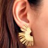 ✨ Aretes Diosa Azteca — Acero Inoxidable con Baño de Oro de 18k