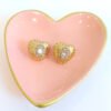Aretes corazón barroco dorado con zirconias de acero inoxidable