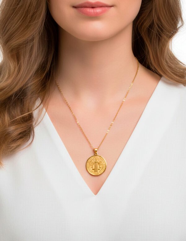 Collar de San Benito en Acero Inoxidable