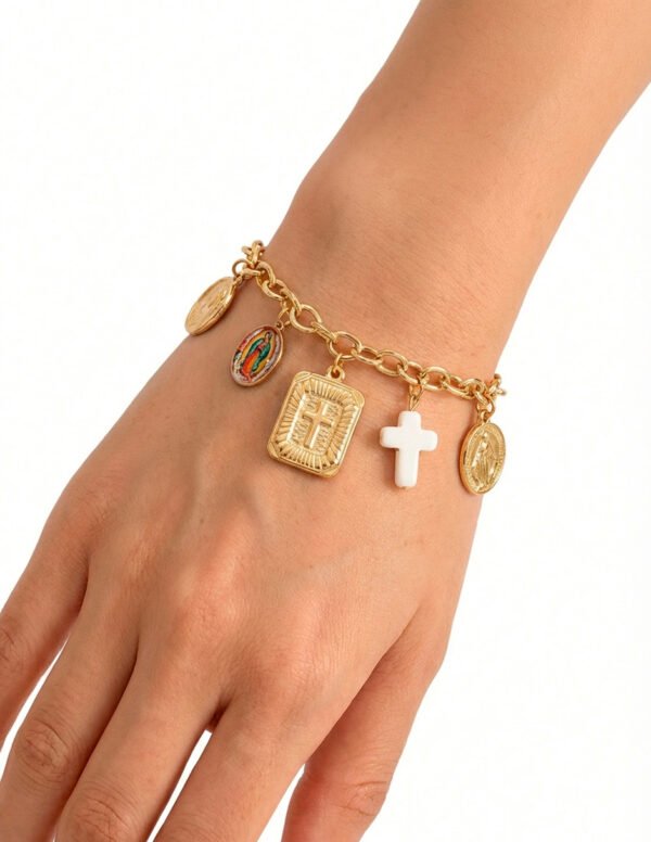 S94395359_3 ✝️ Pulsera Virgen y Cruz en Acero Inoxidable