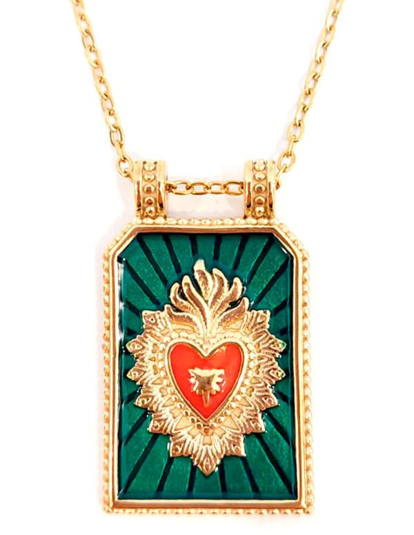 ❤️‍🔥 Collar de Escapulario del Sagrado Corazón