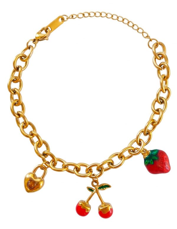 S96190668 🍒 Pulsera de Cereza, Fresa y Corazón