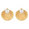 Aretes de Concha con Perla