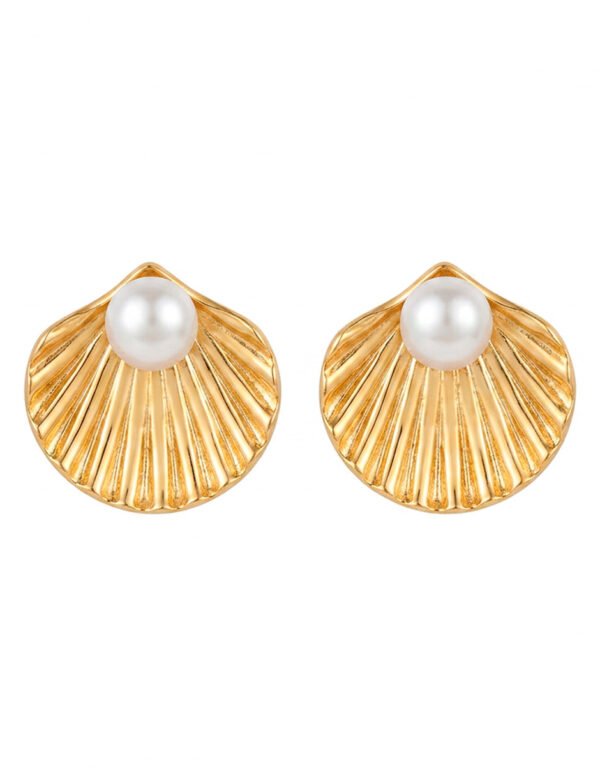 Aretes de Concha con Perla