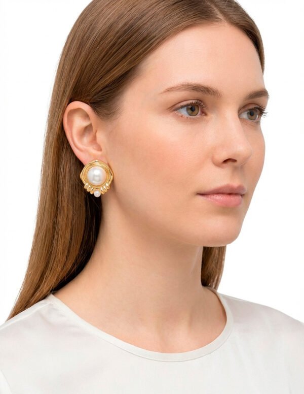 Aretes de Perla en Acero Inoxidable
