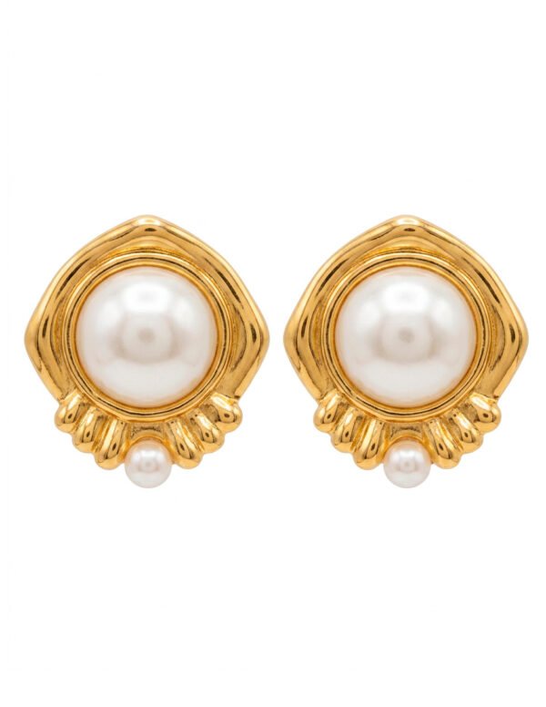 Aretes de Perla en Acero Inoxidable