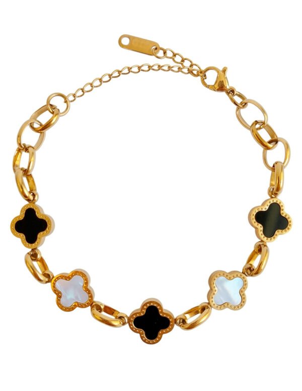 Pulsera de Trébol en Acero Inoxidable