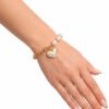 Pulsera de Perlas y Eslabones con Dije de Corazón