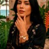 Pulsera de Perlas y Eslabones con Dije de Corazón