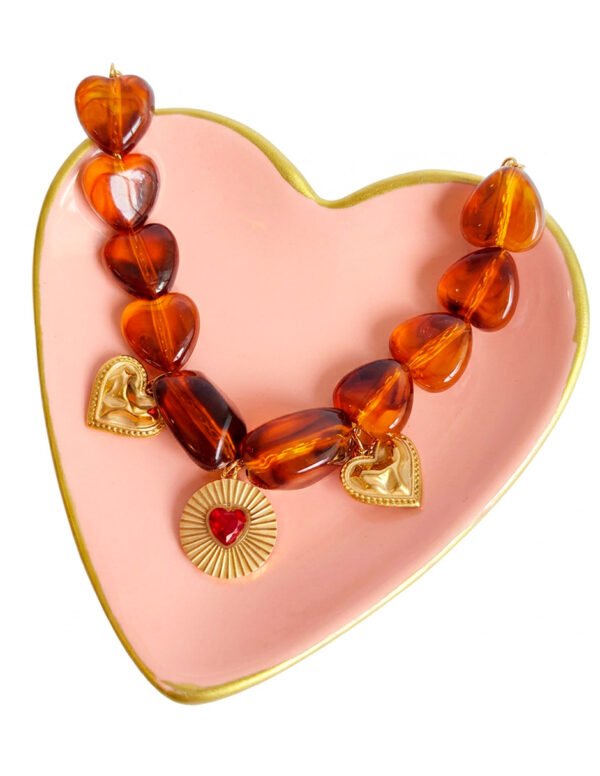 Collar de Corazón Ambar