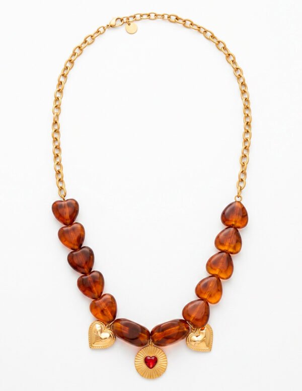 Collar de Corazón Ambar