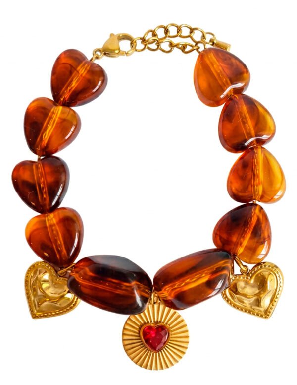 Pulsera de Corazón Ambar