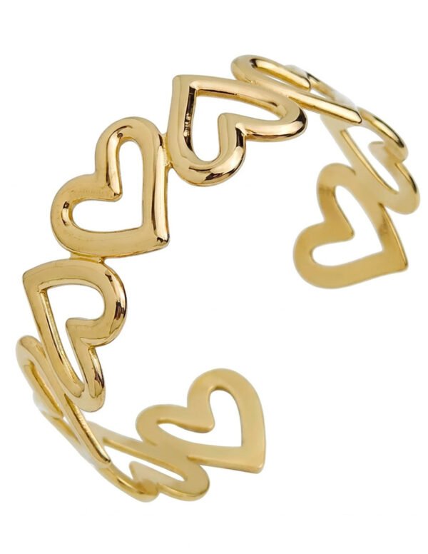 Pulsera de Corazones Dorada