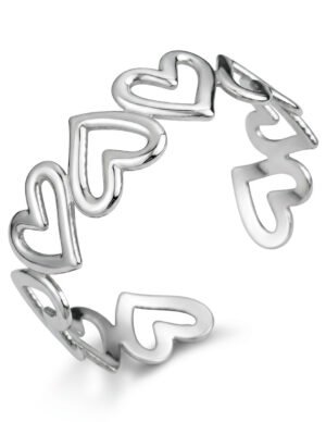 Pulsera de Corazones Plateada