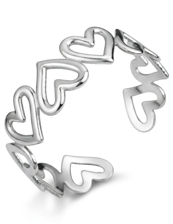 Pulsera de Corazones Plateada