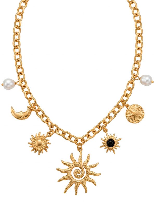 Collar Sol Dorado Collar Sol, Luna y Estrella