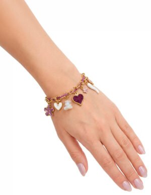 Pulsera de Corazon Morada
