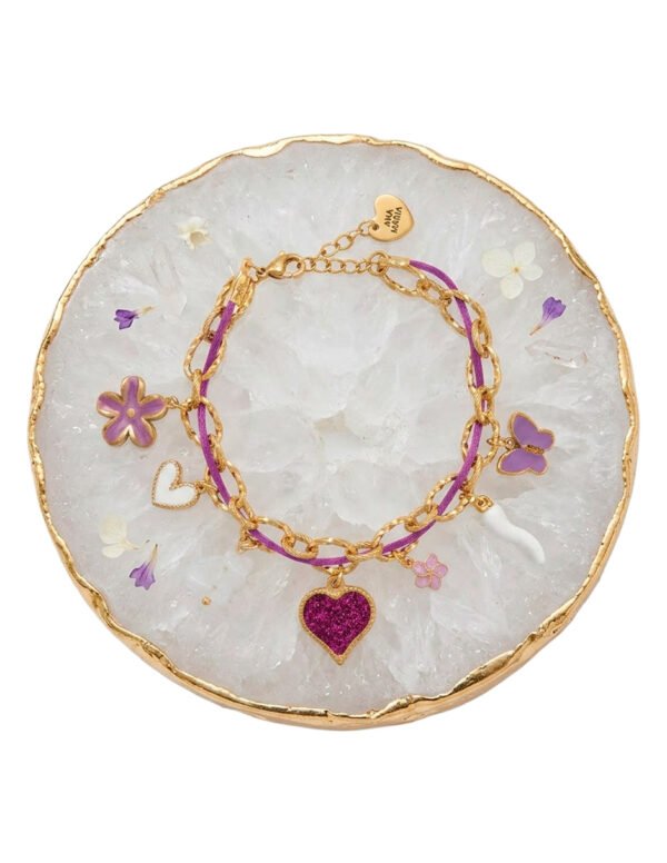 Pulsera de Corazon Morada