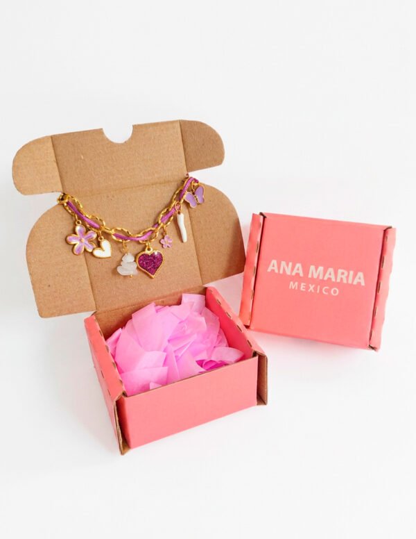 Pulsera de Corazon Morada
