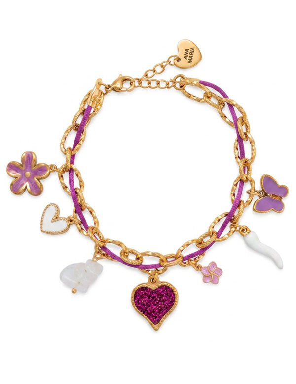Pulsera de Corazon Morada