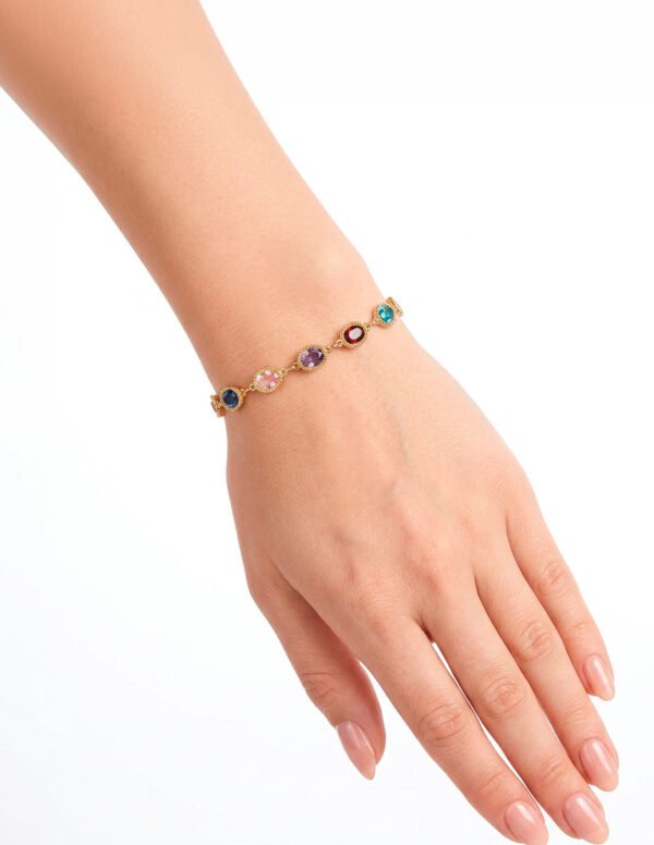 Pulsera con Gemas de Colores