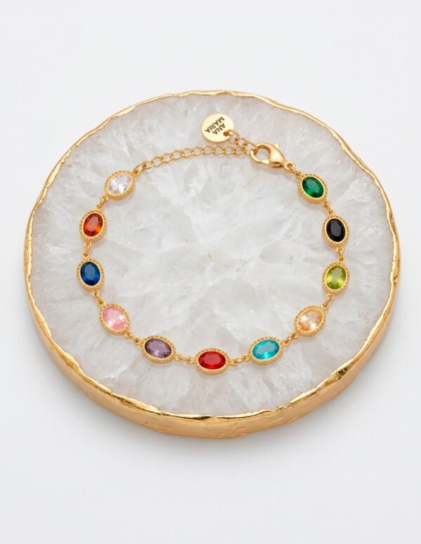 Pulsera con Gemas de Colores