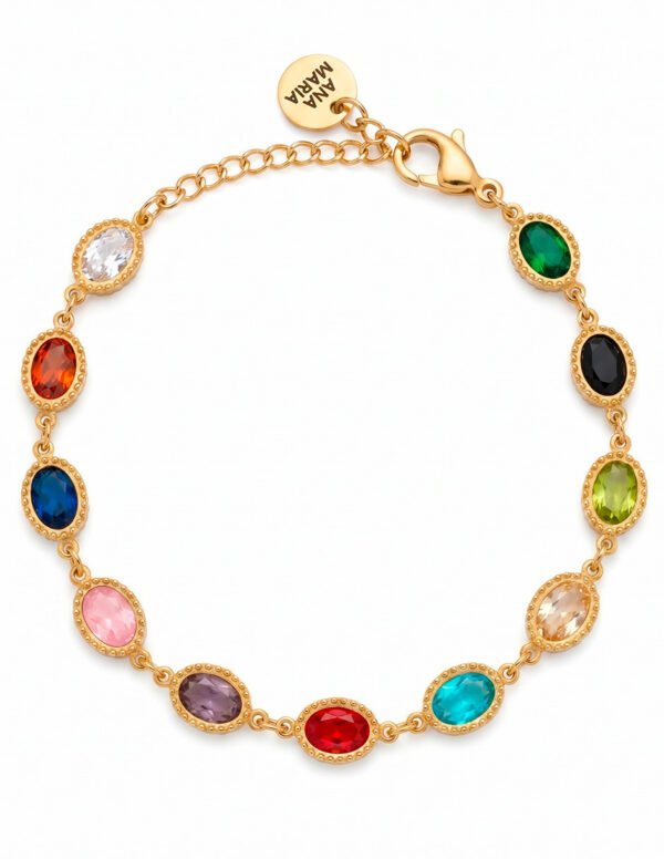 Pulsera con Gemas de Colores