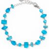 Pulsera de Zirconias Celestes en Acero Inoxidable