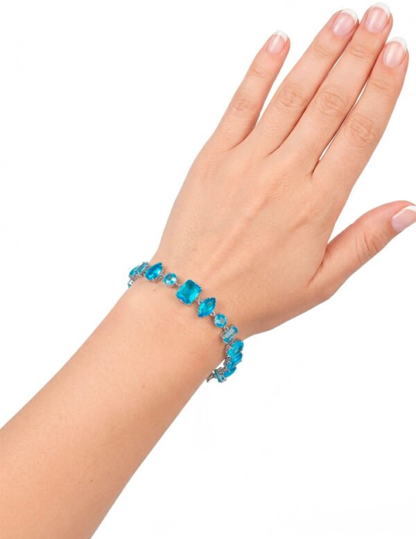 Pulsera de Zirconias Celestes en Acero Inoxidable