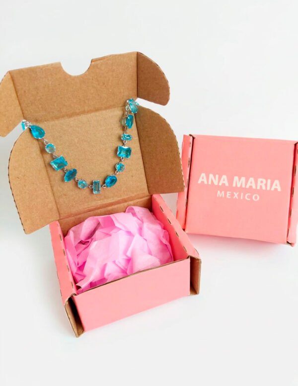 Pulsera de Zirconias Celestes en Acero Inoxidable
