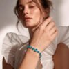 Pulsera de Zirconias Celestes en Acero Inoxidable