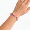 Pulsera de Zirconias Rosas y Fiusha en Acero Inoxidable