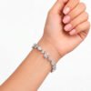 Pulsera Plateada de Zirconias en Acero Inoxidable
